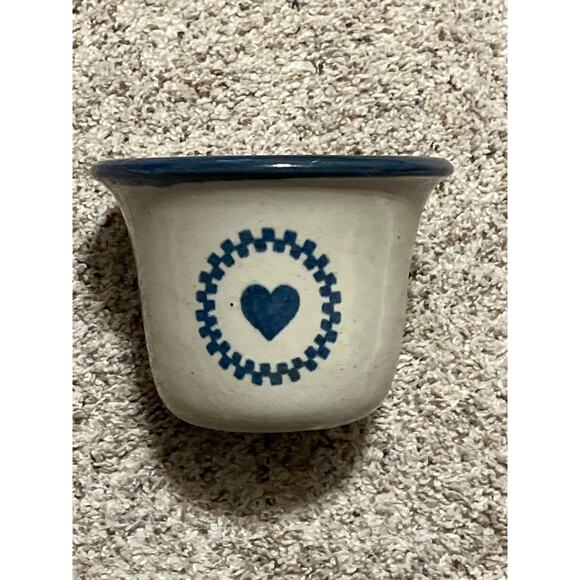 Brinker Pots Stoneware Blue Heart Ice Crock and Top Dip MCM Vintage Valentine - Picture 2 of 6